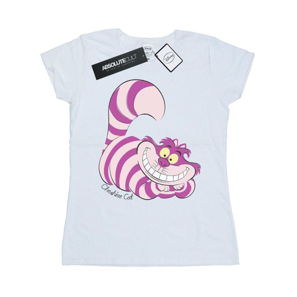 Alice In Wonderland Womens/Ladies Cheshire Cat Fitted T-Shirt / White